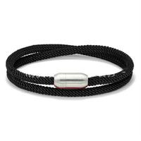 Bracelet en corde nautique Milan à double couche avec logo laser, fermoir magnétique, multicolore, pour hommes et femmes