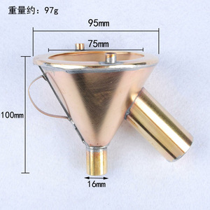 Entonnoir en métal, entonnoir isolé tout en cuivre pour expériences, équipement expérimental, entonnoir de filtration thermique, instrument pédagogique - Product Image 1