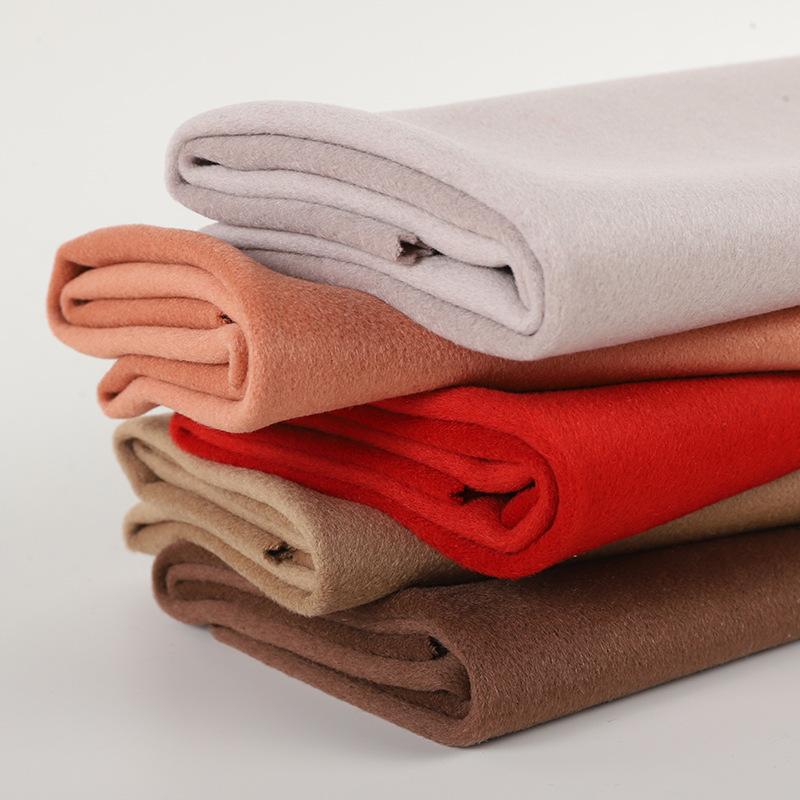 High Quality Cashmere Double-sided Plaid Warmth Fabric 80S 30% Cashmere and 70% Australian Wool 780g Fabric for Winter Overcoat