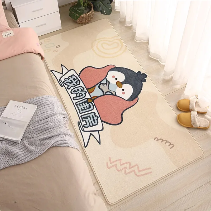 Washable Wool/Polyester Floor Mat Absorbent Door Mat for Bedroom Living Room Home Office Sofa Coffee Table Carpet