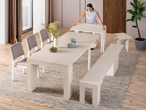<span class=keywords><strong>Mesa</strong></span> de Comedor <span class=keywords><strong>Extensible</strong></span> Multifuncional de Madera Maciza de Fábrica Foshan, Muebles de Comedor Ahorradores de Espacio, Diseño Transformable - Product Image 1
