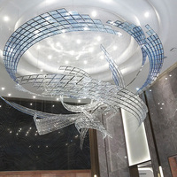 Décoration intérieure, hôtel, villa, escalier, lustre moderne en verre de Murano, luxe, LED, plafonnier