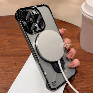 IPhone 16 Pro Max New Electroplated nửa-bao phủ không khung điện thoại đứng trường hợp điện thoại, chống-mùa thu trong suốt vỏ bảo vệ. - Product Image 2