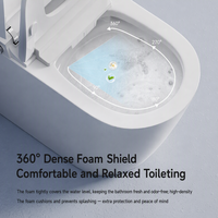 WC intelligent moderne avec bidet à détection automatique, cuvette chauffante, fonctionnement automatique et télécommande