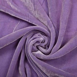 Однотонная окрашенная шелковая бархатная ткань фиолетовая шелковая бархатная ткань для дивана
