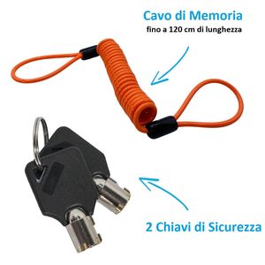 Motorcycle Disc <b>Lock</b> Metal 120cm Orange Memory <b>Cable</b> Automatic Closure Bicycle Security - Product Image 4