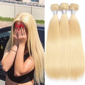 Mechones de cabello humano Rubio 613 sin procesar de fábrica, extensiones de cabello humano con cierre Frontal de encaje, cutícula Virgen sin procesar, vendedores de cabello vietnamita - Product Image 2