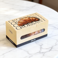 ETpack Boîte de boulangerie avec logo personnalisé de qualité alimentaire, matériau kraft pour présentation de croissants, pâtisseries et pains, emballage en gros fournisseur