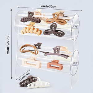 Rak Penyimpanan Multifungsi Dapat Diputar, Penyangga <span class=keywords><strong>Display</strong></span> Jepit Rambut Akrilik - Product Image 3