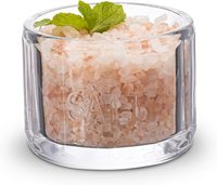 Salière moderne en verre avec couvercle, en verre pressé gaufré, transparente, de qualité alimentaire, pour sucre, épices, bonbons, compatible lave-vaisselle
