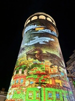 Système de projection holographique 3D extérieur 4K Lumens pour cartographie architecturale de bâtiments, solution de spectacle nocturne pour façades de châteaux et monuments