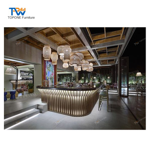 Mostrador de <span class=keywords><strong>bar</strong></span> moderno en forma de L para restaurante, cafetería, cafetería, Mostrador de cajero personalizado moderno - Product Image 6