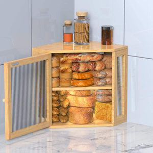 Factory Direct Double Layer Bamboo Bread Bin High Quality extra Large <strong>Wooden</strong> Bread <strong>Box</strong> for Kitchen Countertop <strong>Storage</strong> - Product Image 6
