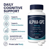 Comprimés Alpha GPC Clean Label Végétaliens Sans OGM Sans Gluten Choline Nutrition Bien-être Cognitif Clarté Mentale Approvisionnement Quotidien OEM