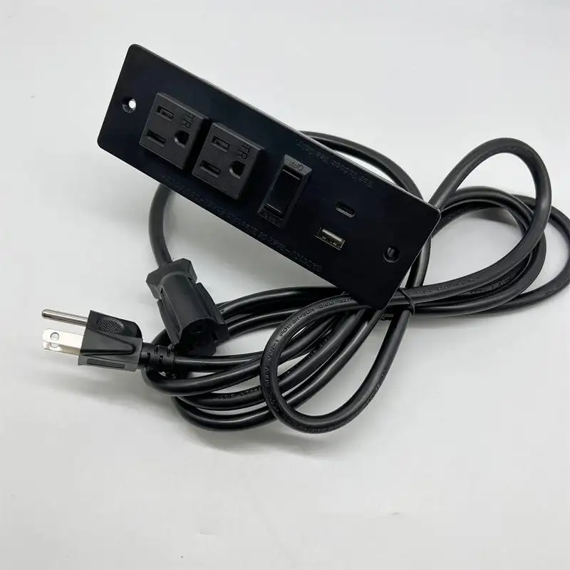 2 nós plugue tomada usb com interruptor, cabo de extensão fêmea para LED, mobiliário de escritório sobrecarga tomada interruptor