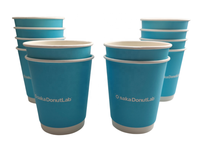 Gobelet en papier à double paroi jetable de 8 oz, 12 oz, 16 oz pour boissons chaudes, biodégradable, avec logo personnalisable en PE pour le café