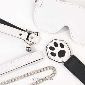 Ensemble rose avec cache-yeux oreilles de chat, collier, laisse et baguette pour femmes, jouets de jeu de rôle - Product Image 4