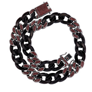 Collar de Cadena Cubana de 20 mm, Estilo Moderno y Versátil, Aleación Ligera de Lujo, Unisex, Collar de Acrílico - Product Image 3