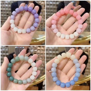 Gradient Hair Tie <b>Bracelet</b> Plastic Resin <b>Ball</b> Shape Dual Purpose Ponytail Gift Independent Packaging - Product Image 4