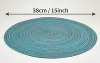 Napperons modernes en polyester écologique tissés, tons vert-bleu et vert foncé, 38 cm (15 po), lot de 4, texture texturée, décoration de table sereine, style américain