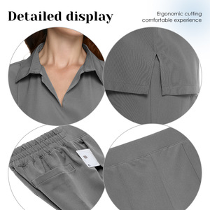Uniforme médico unisex de manga corta de color liso para lavado de manos, para uso dental y hospitalario, para uso internacional transfronterizo - Product Image 2