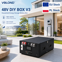 Kit de batterie empilable VOLOND 48V/51.2V 280Ah/314Ah 15kWh LiFePO4 avec écran tactile LCD, certifié CE, boîte vide DIY