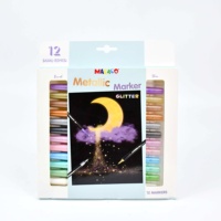 Marqueurs à double embout et pointe fine en plastique métallisé scintillant pour le dessin sur papier noir, la décoration de journal et la calligraphie