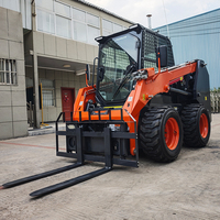 Chargeuse compacte sur pneus Derette certifiée CE avec moteur diesel Yanmar, hydraulique à haut débit, 4x4, prix usine