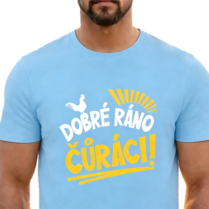 T-shirt en coton à manches courtes, coupe oversize, avec texte tchèque 'Dobre <span class=keywords><strong>Rano</strong></span>' et slogan graphique amusant 'Good Morning Rooster', style streetwear et décontracté - Product Image 1