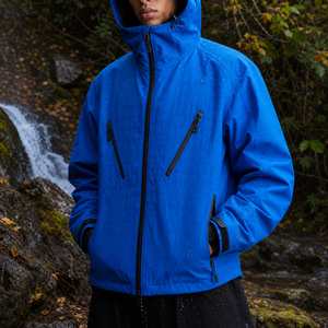 Chaqueta Impermeable Techwear Personalizada para <span class=keywords><strong>Hombre</strong></span>, con Capucha, Cierre de Cremallera, Bolsillos Funcionales, Cortavientos, Ajuste Holgado - Product Image 3