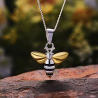 Ensembles de bijoux de mode plaqué or 18 carats 925 argent abeille Design Unique pendentifs collier anneaux boucles d'oreilles pour les femmes mariage