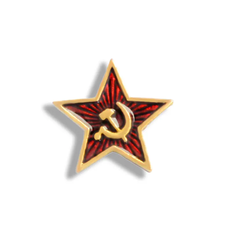 Red Star Soviet Russia Marxism Lapel Pins Communism Emblem Enamel Pin
