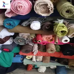 Cheap ready goods linen leftover fabric cotton linen mixed stock wholesale stocklot linen cutting pieces
