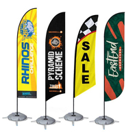 Drapeau publicitaire personnalisé portable de haute qualité avec sac rempli d'eau pour concessionnaires automobiles et magasins