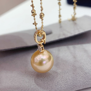 Cierre Multiusos Abierto de Oro Sólido de 18K con Acabado Espejo Brillante, Adornado con Diamantes Transparentes y Brillantes para Incrustaciones de Perlas Personalizadas - Product Image 4