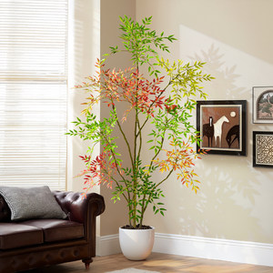 Árbol Artificial de <span class=keywords><strong>Nandina</strong></span> Grande de 6 a 7 Pies de Altura, Planta Artificial Realista para Decoración de Interiores y Exteriores, Hogar, Oficina, Sala de Estar, Dormitorio, Porche - Product Image 1