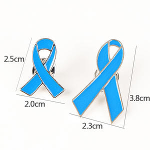 Usine Émail Bleu Ruban Pin <span class=keywords><strong>Prostate</strong></span> Colon <span class=keywords><strong>Cancer</strong></span> Sensibilisation Broche Broche Protéger Océan Badge Broches Gratitude Amour Épinglette - Product Image 3