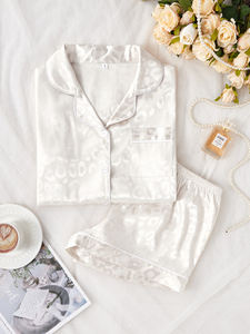 Vente en gros d'usine, pyjamas et pantalons courts blancs de luxe, toucher doux, style simple pour femmes - Product Image 3