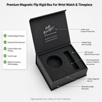 Boîte à montre magnétique personnalisée de luxe avec logo en feuille d'or, carton rigide pour marque horlogère, marché américain, nouveau design