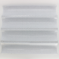 Moule à baguettes en acier au carbone écologique avec revêtement céramique blanc effet marbre antiadhésif pour 4 pains, plaque de cuisson