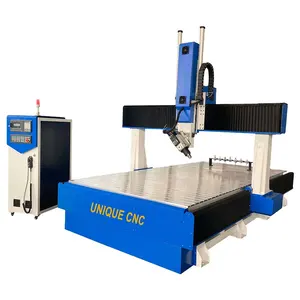 Machine de routeur CNC de travail du bois 4D soudé par tube en acier épais de rigidité élevée avec changeur d'outils automatique