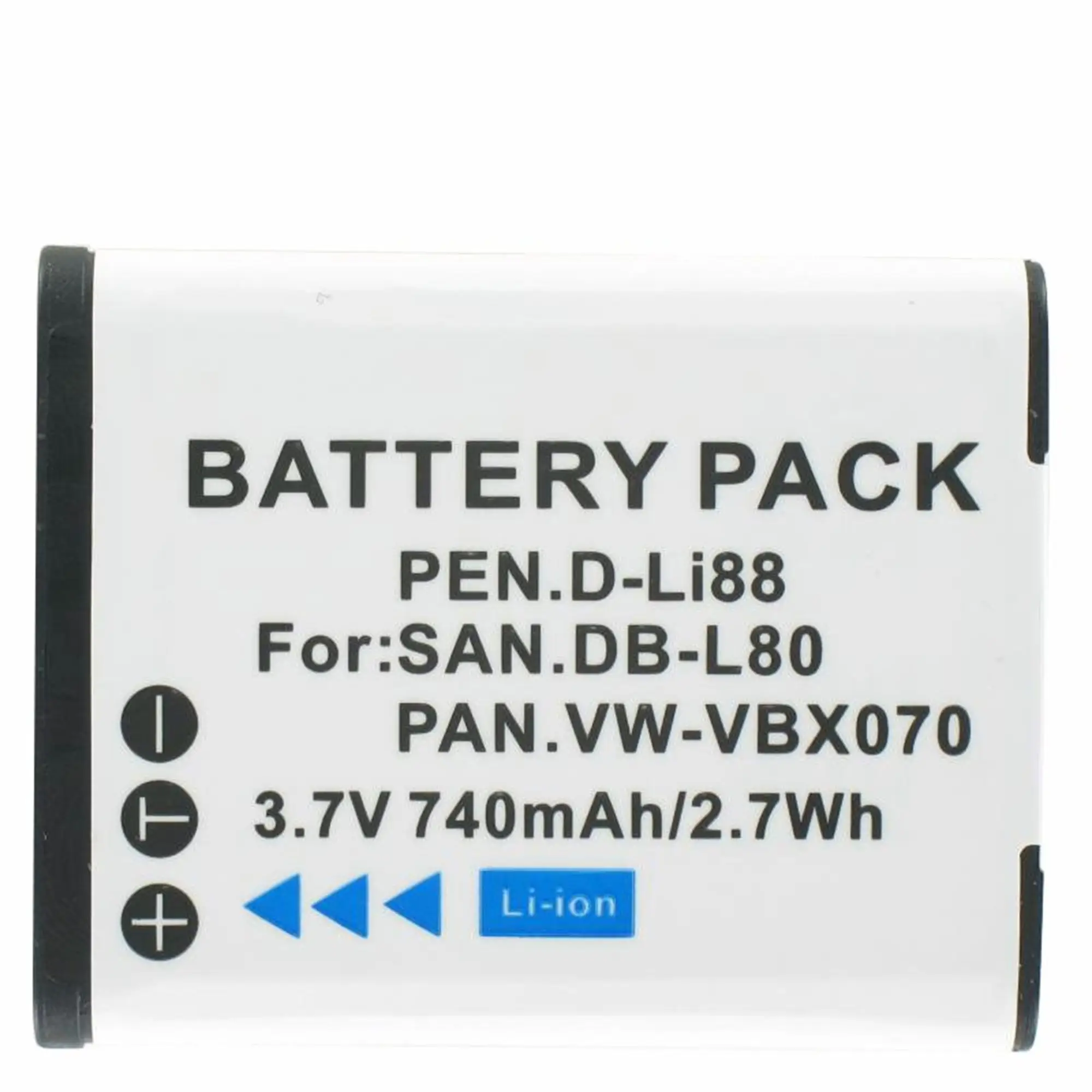 Bateria recarregável de íon de lítio para PAN VW-VBX070 e outros produtos de reposição