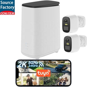 Système de caméra de sécurité solaire sans fil Tuya 4CH NVR 2K/4K WiFi 100% sans fil, <span class=keywords><strong>kit</strong></span> 4 caméras avec enregistrement local sur disque dur HomeBase - Product Image 1
