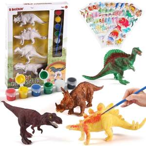 Set Mainan Kerajinan dan Seni Anak, Kit Lukisan Dekorasi Dinosaurus Anda Sendiri DIY Warna 3D Mainan Dino untuk Anak Laki-laki Perempuan - Product Image 1