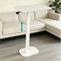 Mesa de centro moderna para el hogar con patas neumáticas ajustables en altura, fácil montaje, mesa auxiliar para sofá/cama, hierro, 30 kg