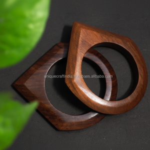 2025 New Arrival Geometric Thick <b>Wooden</b> Creative Fashion Bracelet <b>Wooden</b> Bracelet Ring Bangle at Good Price - Product Image 1