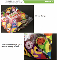 Sachet Doypack refermable en plastique de qualité alimentaire avec fenêtre transparente et fermeture éclair pour fruits et légumes frais (ODM/OEM)