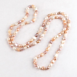 Moda hermosa mujer joyería elegante hecho a mano anudado collar Irregular <span class=keywords><strong>Multicolor</strong></span> collar de perlas de agua dulce - Product Image 2