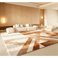 TY Modern Luxury Style Large Living Room Area Rug Faux Cashmere Carpet Line Pattern Flat Weave Floor Carpet and Rug for Bedroom