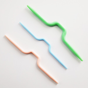 Aiguilles à tricoter en plastique en forme d'arc, lot de 3, courbées, à grand œillet, pour couture à la main, travaux manuels, fabrication de pulls DIY - Product Image 2